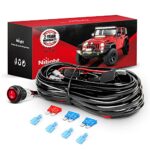 Nilight - NI -WA 06 LED Light Bar Wiring Harness Kit - 2 Leads 12V On Off Switch Power Relay Blade Fuse for Off Road…