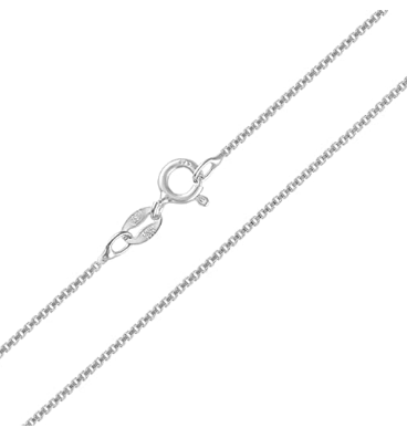 Sterling Silver 1mm Thin Italian Box Chain Necklace