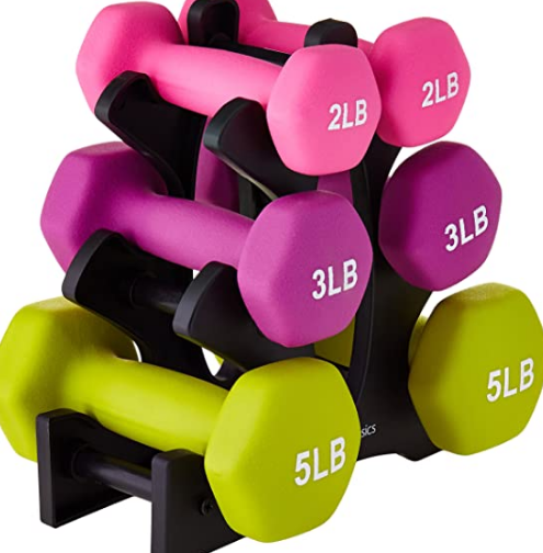 Amazon Basics Neoprene Coated Dumbbell Hand Weight Set